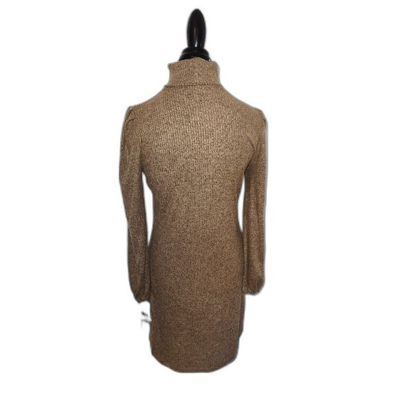 Women's Ophelia Roe Long Sleeve Sweater Dress Brown Small - Picture 3 of 7